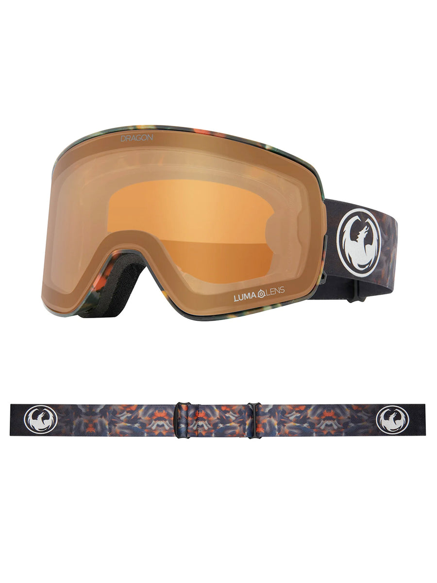 DRAGON NFX2 SNOWBOARD GOGGLES - FIRE LEAF DARK SMOKE + AMBER LENS