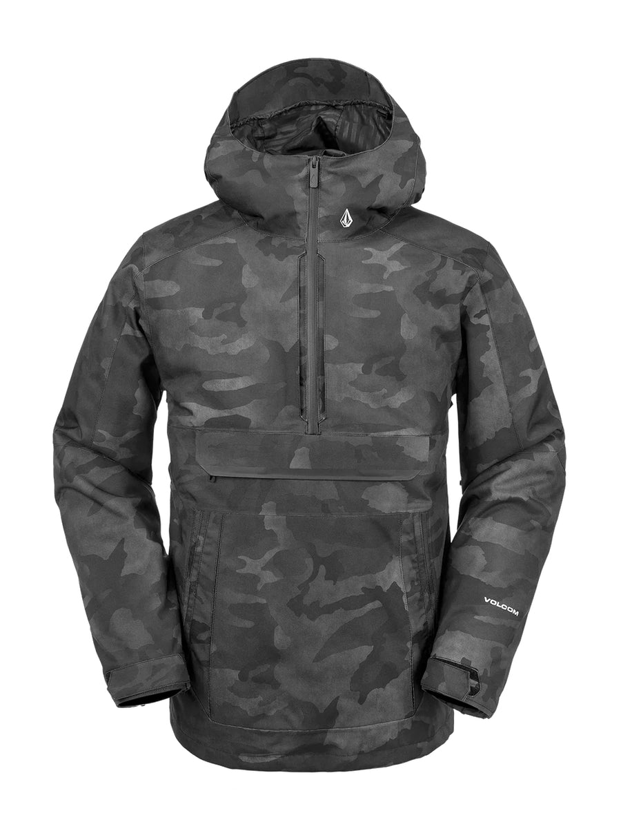 VOLCOM BRIGHTON PULLOVER SNOWBOARD JACKET BLACK CAMO 2024