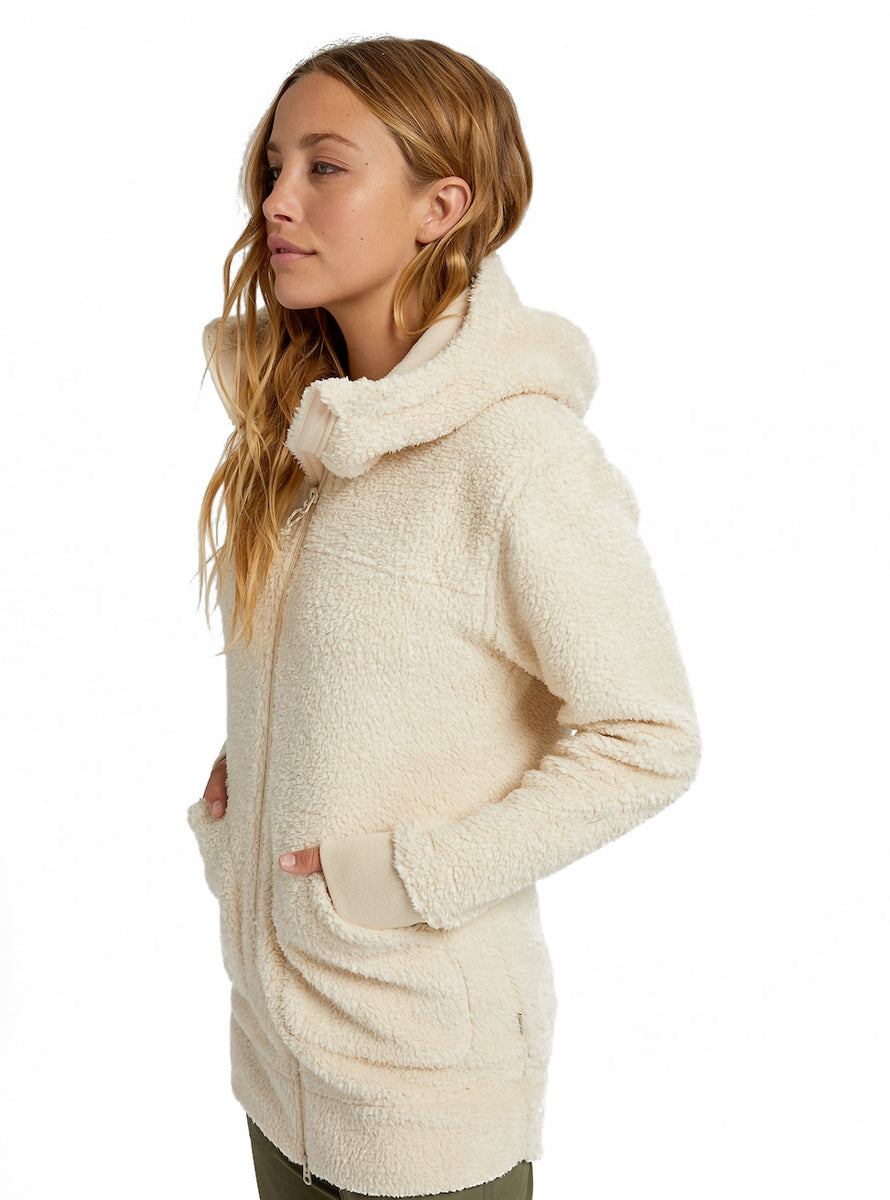 BURTON WOMENS MINXY FULL ZIP FLEECE CREME BRULEE SHERPA 2021