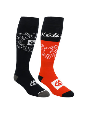 
                  
                    Load image into Gallery viewer, 686 KEITH HARING SNOWBOARD SOCKS 2-PACK SOCKS
                  
                