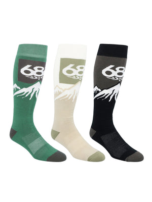 
                  
                    Load image into Gallery viewer, 686 SNOW CAPS SNOWBOARD SOCKS 3-PACK SOCKS
                  
                