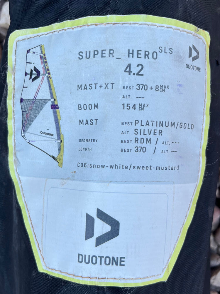 2024 Duotone Super Hero SLS 4.2 m2 Used windsurfing sails