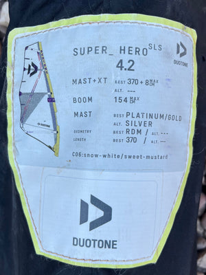 
                  
                    Load image into Gallery viewer, 2024 Duotone Super Hero SLS 4.2 m2 Used windsurfing sails
                  
                