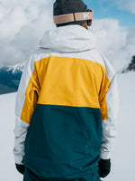 BURTON AK SWASH GORE-TEX 2L SNOWBOARD JACKET - GRAY CLOUD/GOLDENROD/DEEP EMERALD - 2025 SNOWBOARD JACKETS