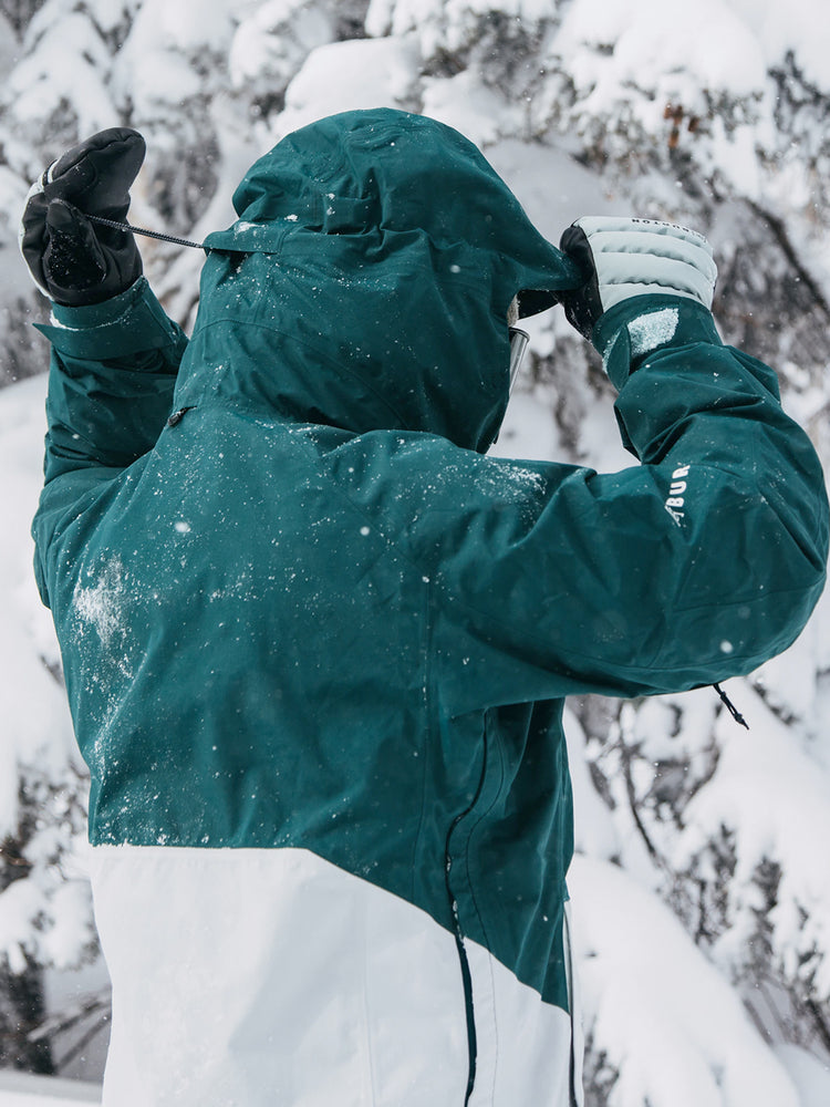 BURTON AK VELOCITY 2L ANORAK SNOWBOARD JACKET - DEEP EMERALD / GRAY CLOUD - 2025 SNOWBOARD JACKETS