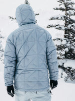 BURTON AK BAKER HOODED DOWN SNOWBOARD JACKET - DUSTY BLUE - 2025 SNOWBOARD JACKETS