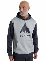 BURTON OAK PULLOVER HOODIE - GRAY HEATHER TRUE BLACK - 2025 HOODIES