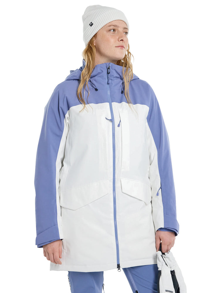 BURTON WOMENS PROWESS 2.0 2L SNOWBOARD JACKET - SLATE BLUE/STOUT WHITE - 2025 SNOWBOARD JACKETS