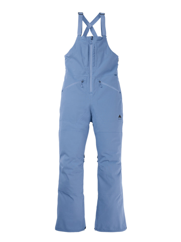 BURTON WOMENS RESERVE 2L STRETCH BIB SNOWBOARD PANT - SLATE BLUE - 2025 SMALL SLATE BLUE SNOWBOARD PANTS