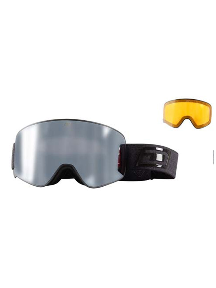 DIRTY DOG MUTANT LEGACY SNOWBOARD GOGGLES -BLACK SILVER MIRROR BLACK SILVER MIRROR & YELLOW GOGGLES