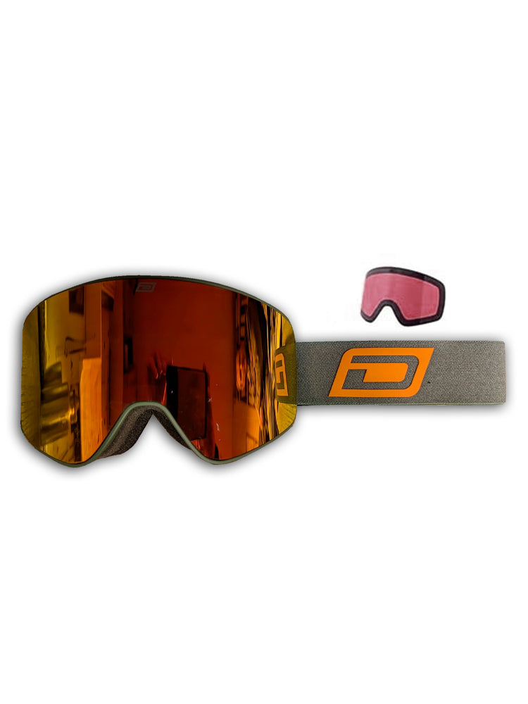 DIRTY DOG MUTANT LEGACY SNOWBOARD GOGGLES - IVY GREEN RED MIRROR IVY GREEN RED FUSION MIRROR & ROSE GOGGLES