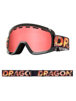 DRAGON D1 OTG SNOWBOARD GOGGLES - KLASH RED IONIZED + ROSE LENS - 2025 GOGGLES