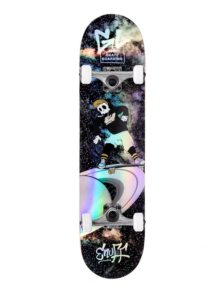 ENUFF SKULLY HOLOGRAM SKATEBOARD COMPLETE - BLACK BLACK skateboard completes