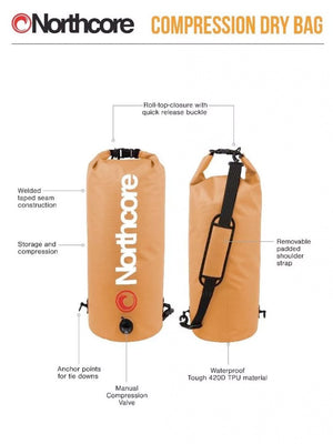 
                  
                    Load image into Gallery viewer, Northcore Compresson Dry Bag 30lts - Orange Dry Bags
                  
                