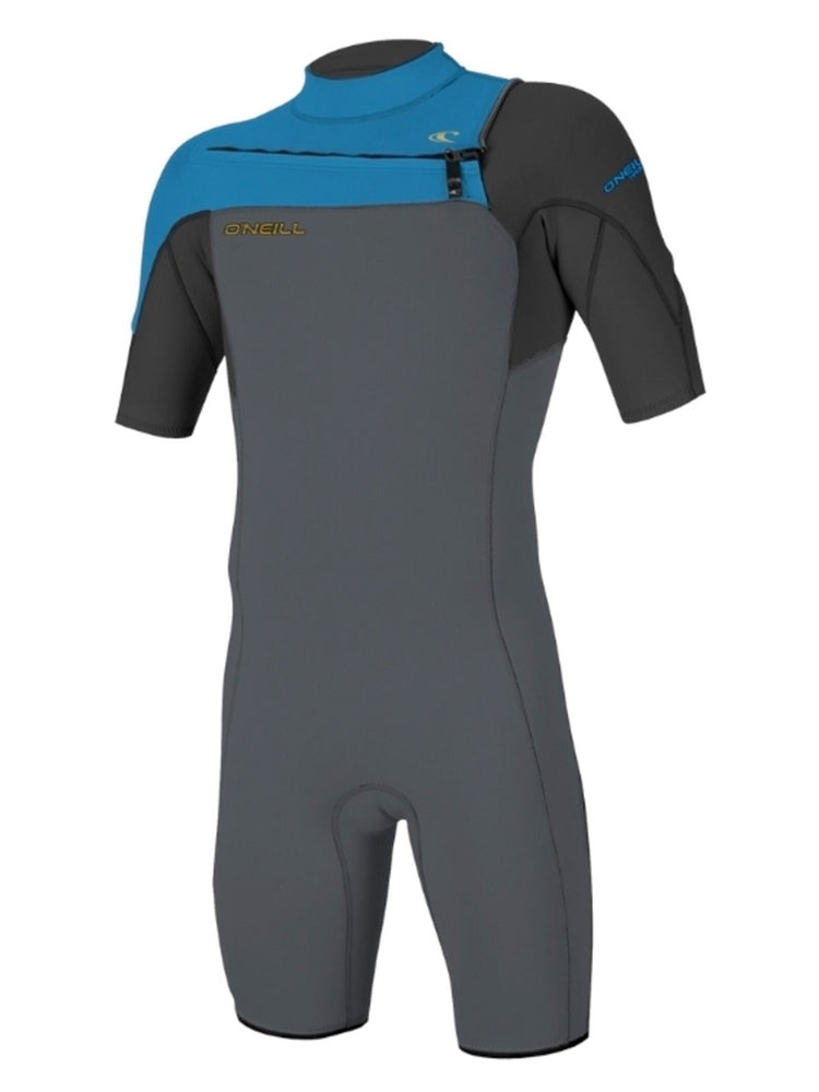 O'Neill Hammer 2MM Chest Zip Shorty Wetsuit - Graphite Black Ocean - 2024 XXL Mens shorty wetsuits