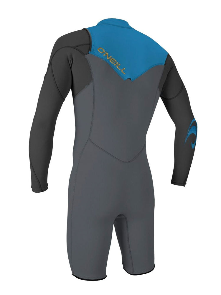 O'Neill Hammer 2MM Chest Zip Long Sleeved Shorty Wetsuit - Graphite Black Ocean - 2024 Mens shorty wetsuits